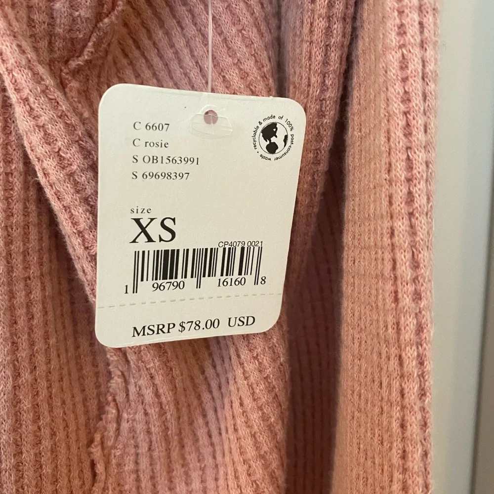 NWT Free People Blush Waffle Knit Coquette Top